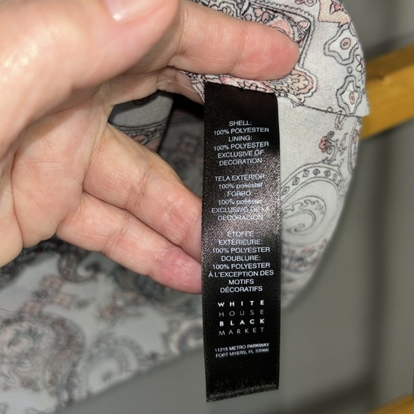 White House black market Paisley lace lined chiffon king top. Size M. EUC. - Picture 5 of 6